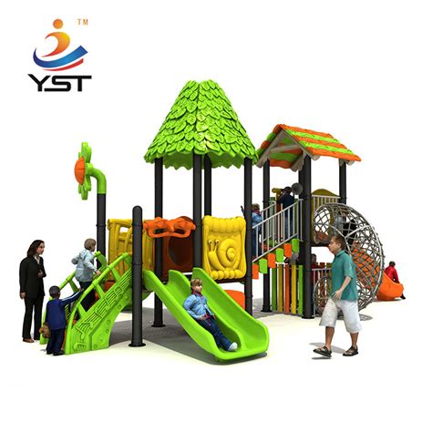 Tree House Amusement Park Plastic Playground Slide With 60mm Pipe