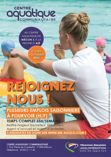 Le pôle aquatique recrute ses saisonniers Mâconnais Beaujolais