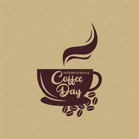 Premium Vector | Flat coffee day logo design