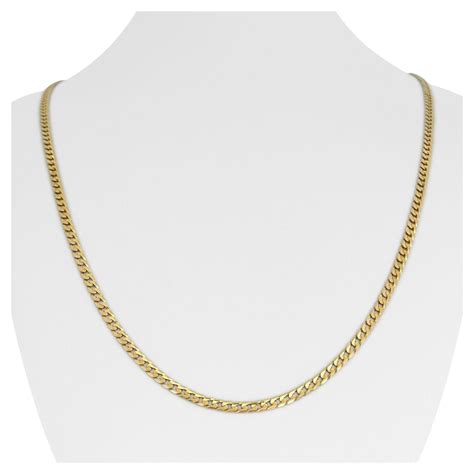 14 Karat Yellow Gold Solid Thin Ladies Curb Link Chain Necklace For