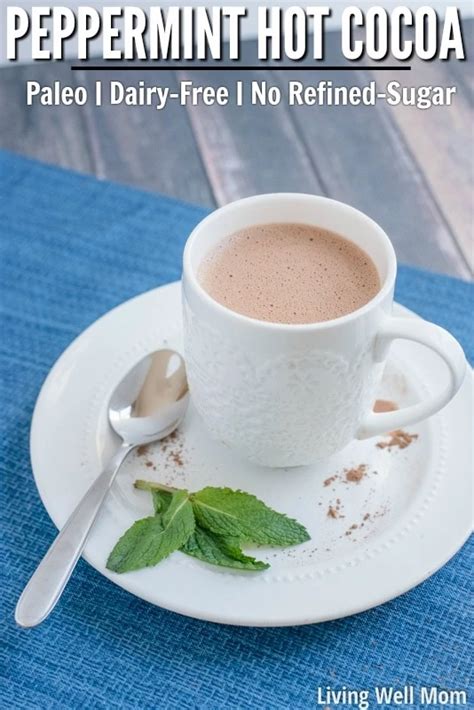 Healthy Peppermint Hot Cocoa Paleo Dairy Free Refined Sugar Free