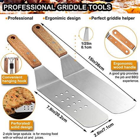 ROMANTICIST 19 Piece Griddle Tool Kit Professional Stainless Steel