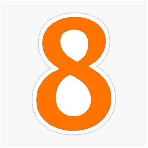 Orange Color Number 8 Orange Color Number Eight Sticker For Sale By