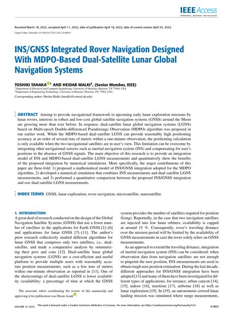 PDF INS GNSS Integrated Rover Navigation Designed With MDPO Based