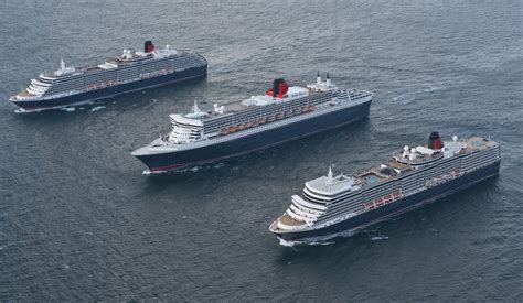 Cunards Three Queens Pictured Side By Side At Sea On Way To QM2