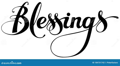 Blessings Custom Calligraphy Text Stock Vector Illustration Of Holy