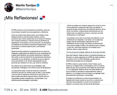 Martín Torrijos “la Democracia Está A Punto De Desaparecer En El Prd