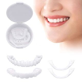 Pcs Estojo De Silicone Encaixe Para Dentes Falsos Folheados