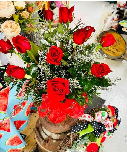 Dozen Red Rose Arrangement Rose In Clarksville AR The Bloom Box