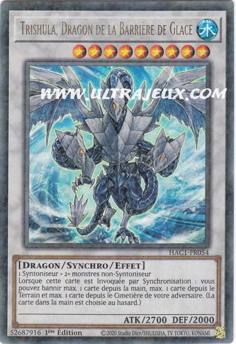 Trishula Dragon de la Barrière de Glace HAC1 FR054 Carte Yu Gi Oh