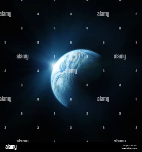 Planet Earth. Space sunrise Stock Photo - Alamy