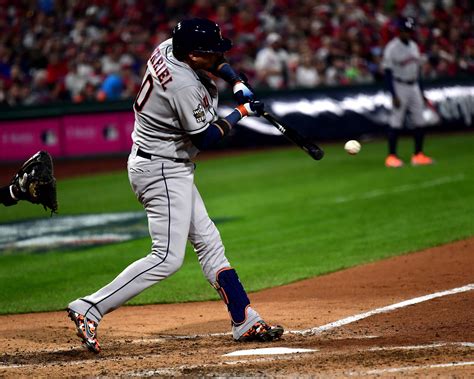 Houston Astros Yuli Gurriel At Bat Against Phillies In Game 3 Of The