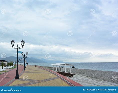 View Of The Beach In The Sochi Russia Editorial Stock Photo Image Of