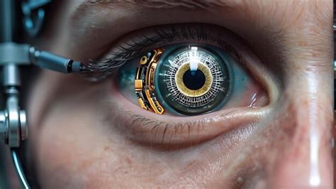 Closeup of a Human Eye with a Cyborg Implant | Premium AI-generated image