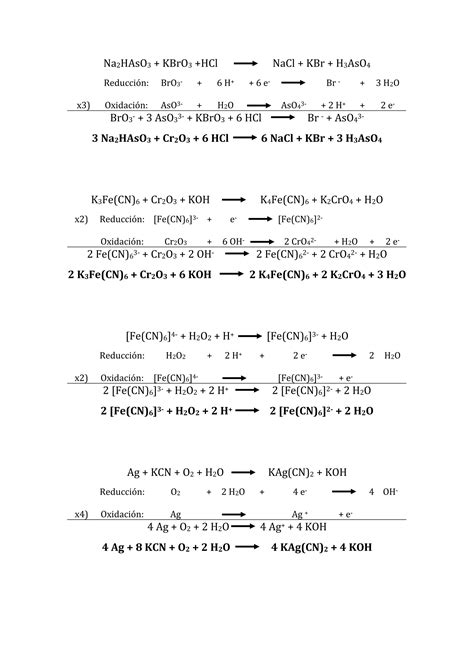 Solucion Ajuste De Reacciones Redox Pdf Descarga Gratuita