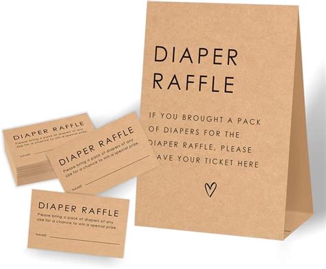 Amazon Diaper Raffle Tickets For Baby Shower Rustic Baby Shower