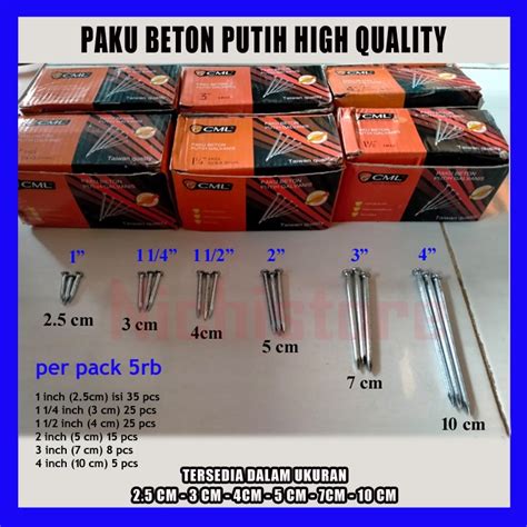 Jual Paku Beton Paku Baja Paku Tembok Cm Cm Cm Cm Cm Cm