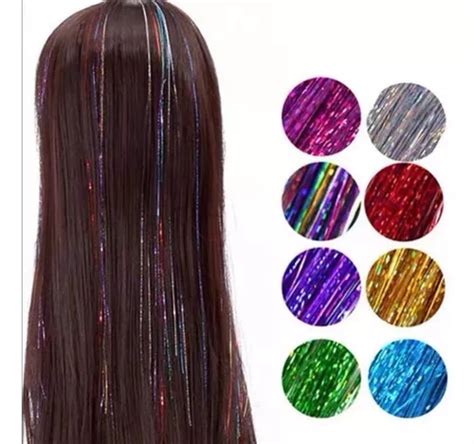 Tinsel Hair Extensiones Oropel Hologr Fico Cabello Brillante Cuotas