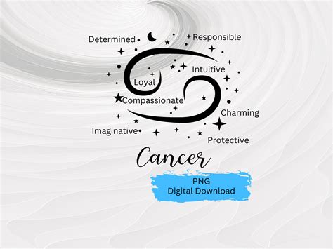 Cancer Zodiac Png Cancer Sign Png Zodiac Png Horoscope Png Etsy