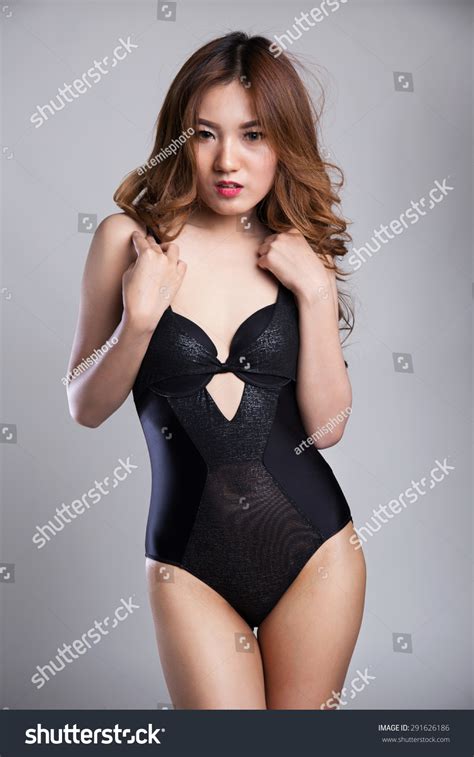 Sexy Asian Woman Lingerie Black One Stock Photo Edit Now