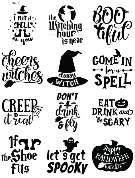 Halloween Witch Wine Sayings Ii Perfect For Wine Glasses Etsy