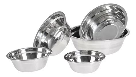 Set Juego Bowls Bowl Tazon Para Comida Acero Inoxidable 5 Piezas