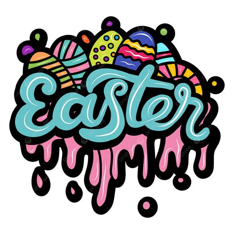 Feliz Texto De Pascua Vector PNG Dibujos Contento Pascua De