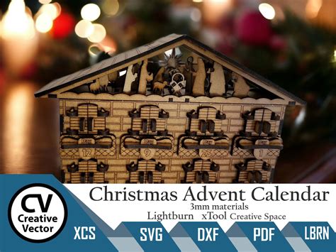 Christmas Advent Calendar with a Nativity Scene – Creative Vector