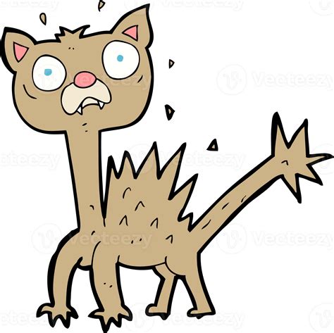 cartoon scared cat 45241630 PNG