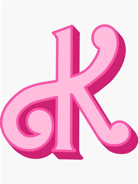 Barbie Initial K Sticker For Sale By Hannah Cohen Redbubble