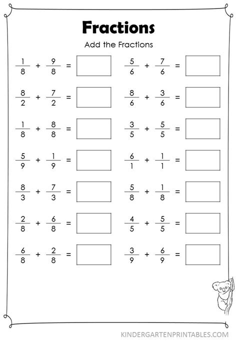 Add The Fractions Same Denomination Under 10 Slide5 Fractions