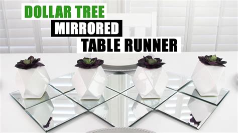 DIY DOLLAR TREE MIRRORED TABLE RUNNER DIY Dining Table Home Decor YouTube