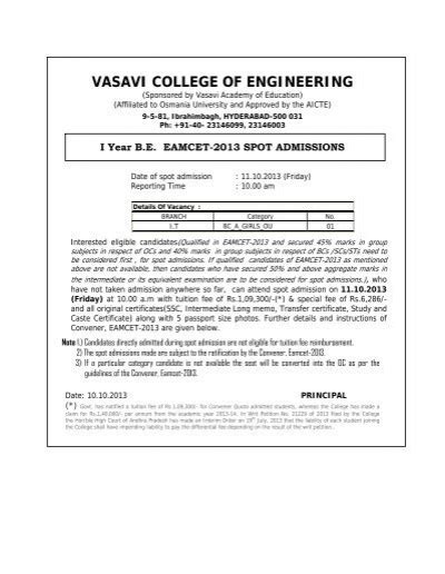 VASAVI COLLEGE OF ENGINEERING