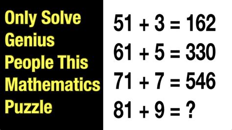 Only Genius People Solve This Problem Mathematics Can You Solve It