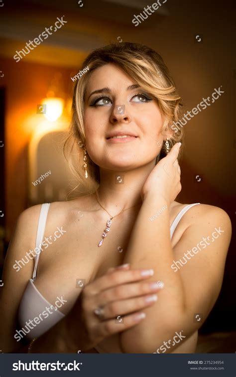 Closeup Toned Portrait Elegant Bride Lingerie Stock Photo 275234954 Shutterstock