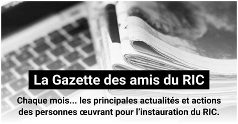 Sabonner à La Gazette Des Amis Du Ric Convergence Ric