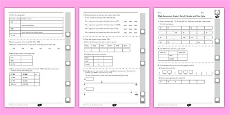 Grade 4 Number And Place Value Term 2 Test Teacher Made