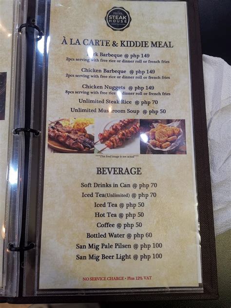 Menu At Prime Steak House Dasmariñas