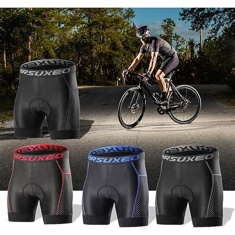 Arsuxeo Men S Cycling Padded Shorts Cycling Underwear Bike Padded