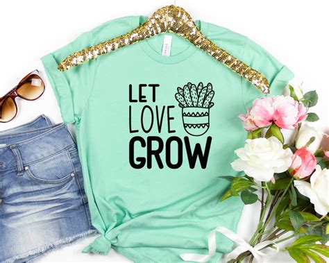 Let Love Grow Svg Plant Lover SVG Plant Svg Plant Quotes Etsy