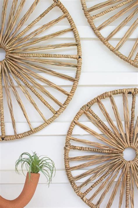 Set Of 3 Spoked Seagrass Wall Art Beach Cottage Decor Baskets On