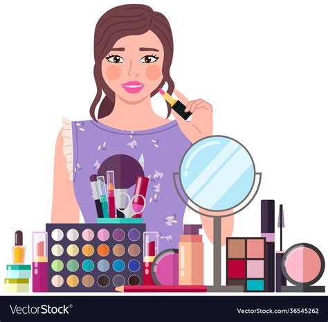 Girl Putting On Makeup Clipart Saubhaya Makeup