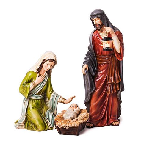 Nativity 3 Pc Set For Christmas Indoor And Outdoor Statue Scene With 3 Pieces Mary Joseph And