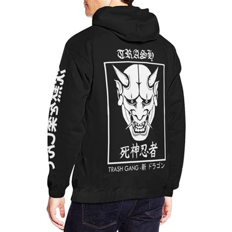 trash gang Oni gang collaboration All Over Print Hoodie for Men (USA ...