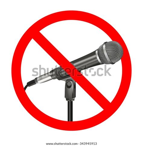 Prohibition Symbol Concept Round Microphone Forbidden Vector De Stock