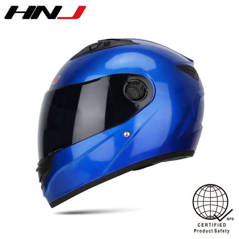 Hnj Men Full Face Motorcycle Helmet Black Single Visor With Women S