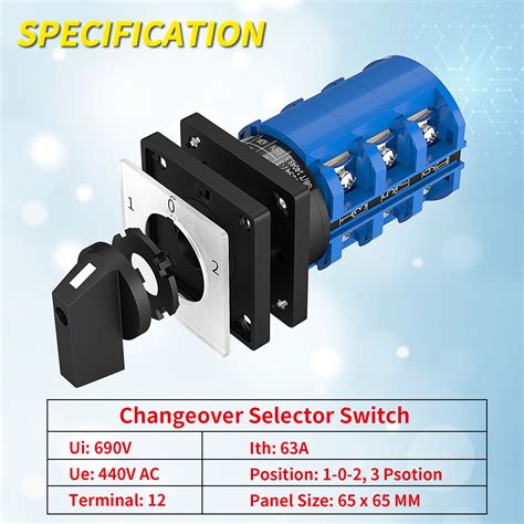 LW26 63 3 Position Cam Rotary Changeover Switch DAIER 55 OFF