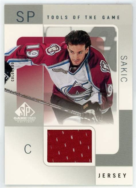 Joe Sakic Ud Sp Game Used Tools Of The Trade Jersey Card Js