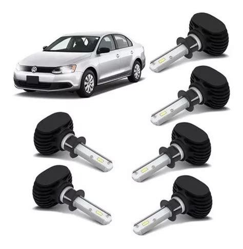 Kit Super Ultra Led Volkswagen Vw Jetta Farol E Milha 6000k