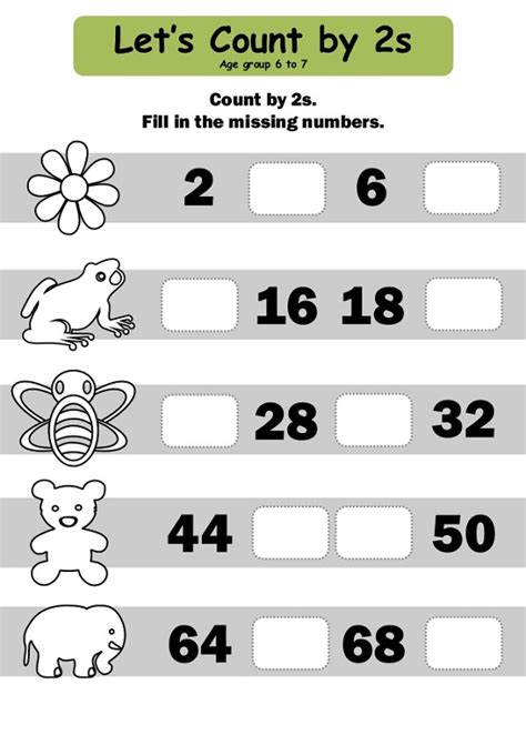 Count By 2's Worksheet Printable - Printable Word Searches